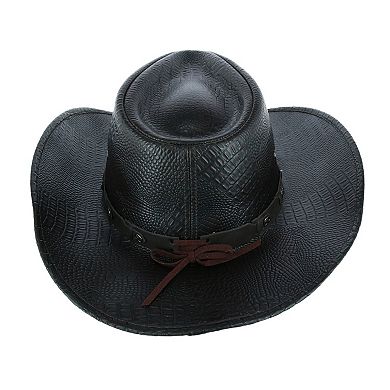 Kenny K Men's Crocodile Print Western Hat