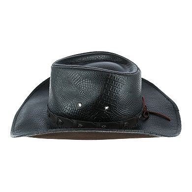 Kenny K Men's Crocodile Print Western Hat