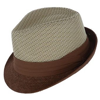 Kenny K Men's Two Tone Fedora With Pleated Band