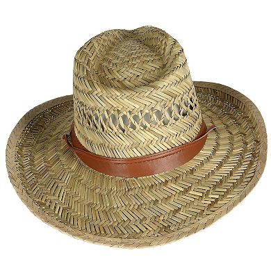 Kenny K Men's Rush Straw Lightweight Safari Hat With Chin Cord