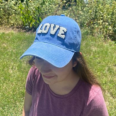 David & Young Women's Chenille Love Lettered Baseball Cap Hat