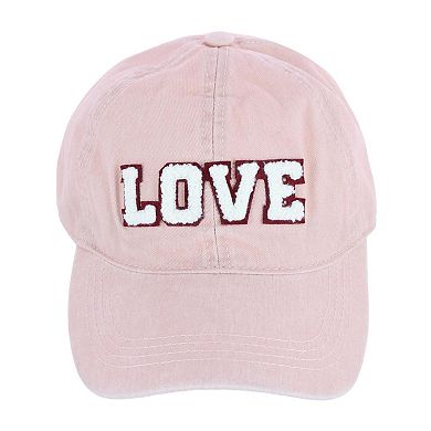 David & Young Women's Chenille Love Lettered Baseball Cap Hat