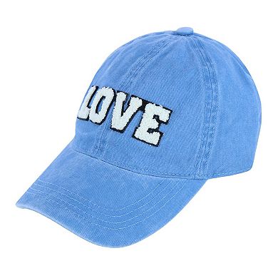 David & Young Women's Chenille Love Lettered Baseball Cap Hat