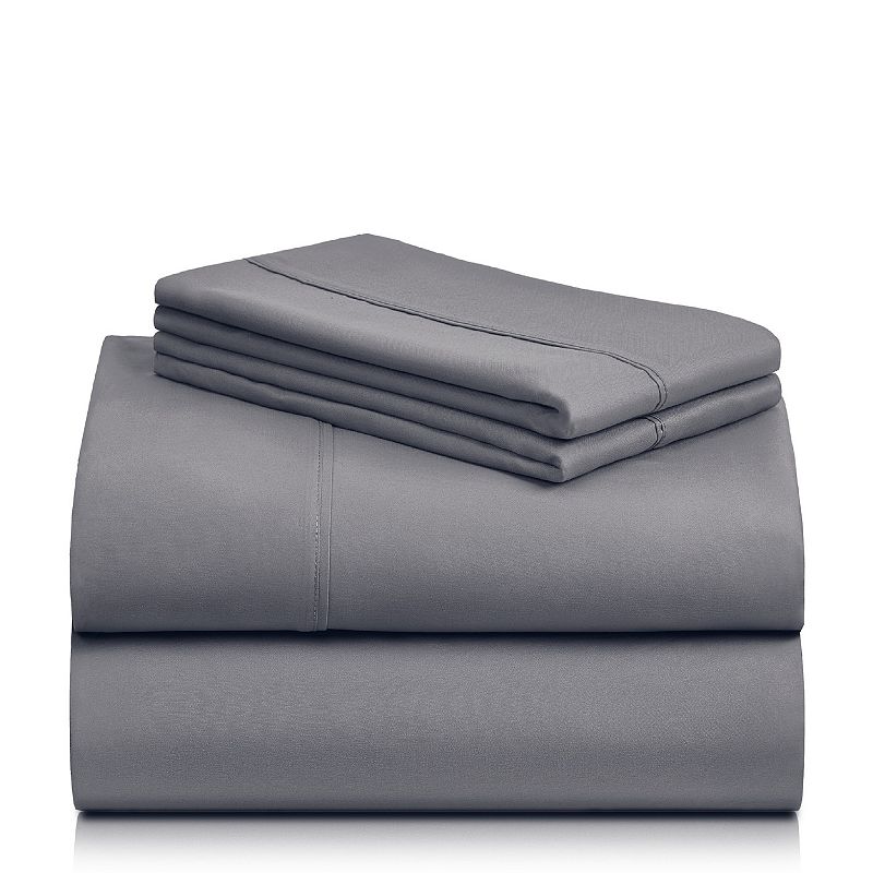 6 PC LuxClub Bamboo Sheet Set w/ 18 inch Deep Pockets - Eco Friendly, Wrinkle Free, Hypoallergentic, Antibacterial, Fade Resistant, Silky, Stronger & Softer than Cotton - Light Grey California