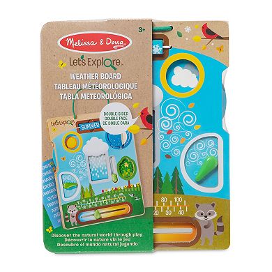 Melissa & Doug Let's Explore Wooden Weather Board Outdoor Observations Toy