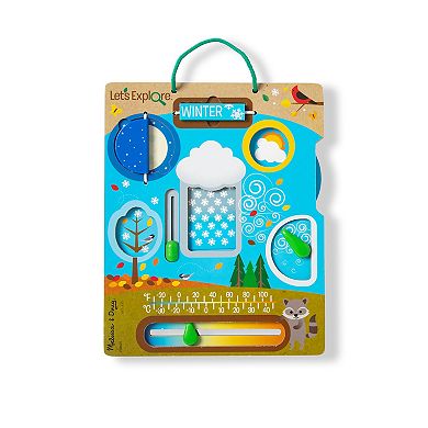 Melissa & Doug Let's Explore Wooden Weather Board Outdoor Observations Toy