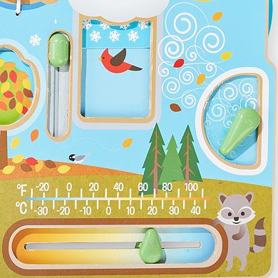Melissa & Doug Let's Explore Wooden Weather Board Outdoor Observations Toy