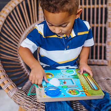 Melissa & Doug Let's Explore Wooden Weather Board Outdoor Observations Toy