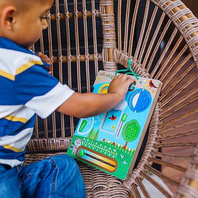 Melissa & Doug Let's Explore Wooden Weather Board Outdoor Observations Toy