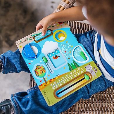 Melissa & Doug Let's Explore Wooden Weather Board Outdoor Observations Toy