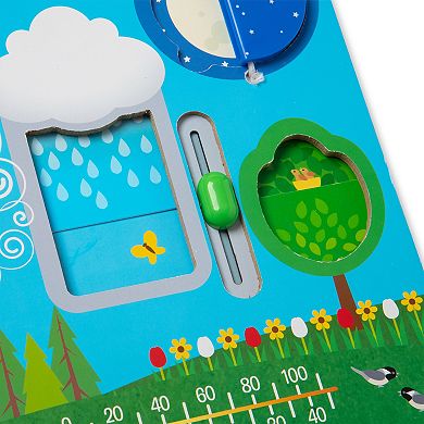 Melissa & Doug Let's Explore Wooden Weather Board Outdoor Observations Toy