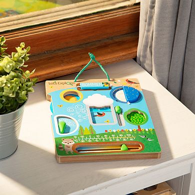 Melissa & Doug Let's Explore Wooden Weather Board Outdoor Observations Toy