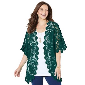 Catherines Women's Plus Size Graceful Crochet wrap