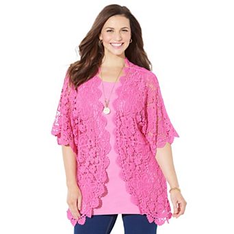 Catherines Women's Plus Size Graceful Crochet wrap
