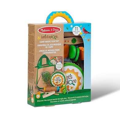 Melissa & Doug Let's Explore Camp Music 10-Piece Wooden and Metal Instruments Play Set