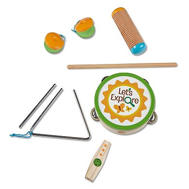 Melissa & Doug Let's Explore Camp Music 10-Piece Wooden and Metal Instruments Play Set