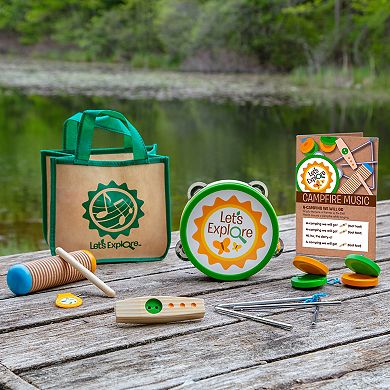Melissa & Doug Let's Explore Camp Music 10-Piece Wooden and Metal Instruments Play Set