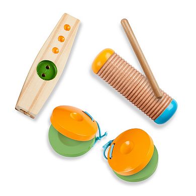 Melissa & Doug Let's Explore Camp Music 10-Piece Wooden and Metal Instruments Play Set
