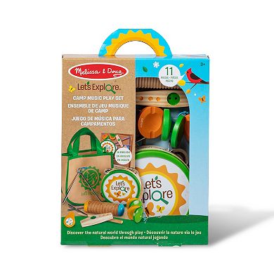 Melissa & Doug Let's Explore Camp Music 10-Piece Wooden and Metal Instruments Play Set
