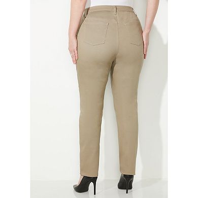 Catherines Women's Plus Size Sateen Stretch Curvy Pant