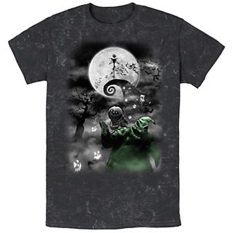 Disney's The Nightmare Before Christmas Scary Night Mineral Wash Men's Graphic Tee