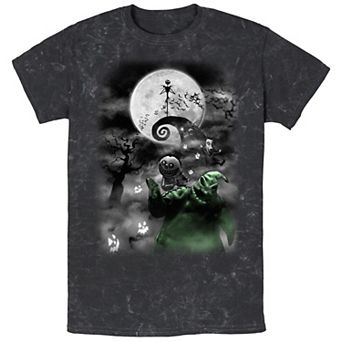 Disney's The Nightmare Before Christmas Scary Night Mineral Wash Men's Graphic Tee