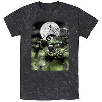 Disney's The Nightmare Before Christmas Scary Night Mineral Wash Men's Graphic Tee