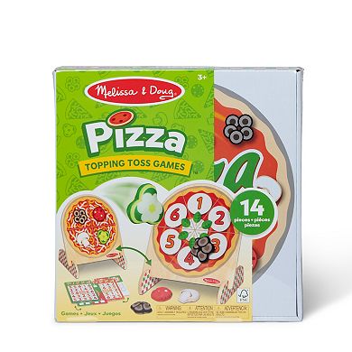 Melissa & Doug Wooden Double-Sided Pizza Topping Toss Games