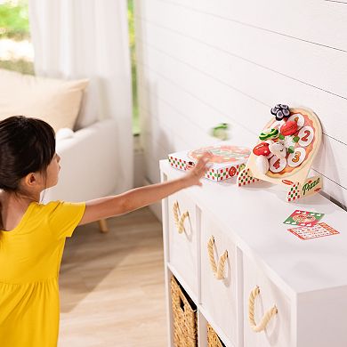 Melissa & Doug Wooden Double-Sided Pizza Topping Toss Games