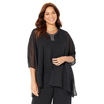 Catherines Women's Plus Size Ritzy Cardigan & Tank Set