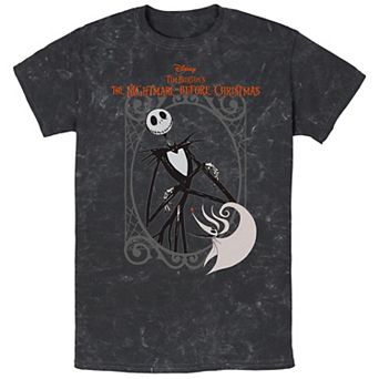 Disney's The Nightmare Before Christmas Jack And Zero Mineral Wash Men's Graphic Tee