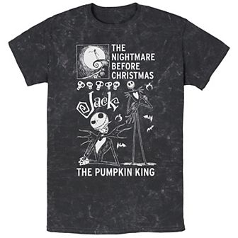 Disney's The Nightmare Before Christmas Jack The Pumpkin King Mineral Wash Men's Graphic Tee