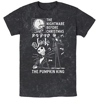 Disney's The Nightmare Before Christmas Jack The Pumpkin King Mineral Wash Men's Graphic Tee
