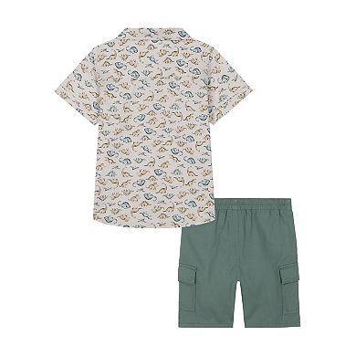 Baby & Toddler Boy Kids Headquarters Short Sleeve Dino Print Shirt & Shorts Set