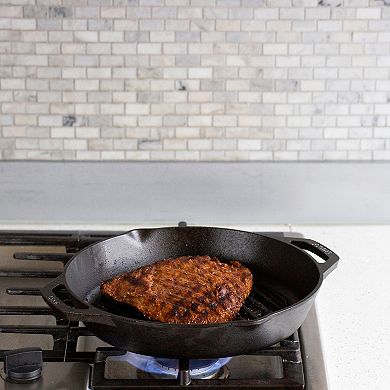 Lodge 12-in. Dual Handle Cast Iron Grill Pan