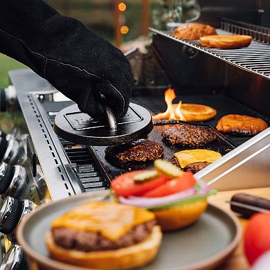 Lodge 6.25-in. Pre-Seasoned Cast Iron Burger Press