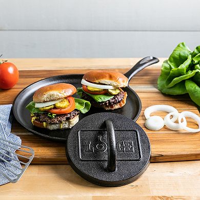 Lodge 6.25-in. Pre-Seasoned Cast Iron Burger Press