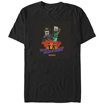 Men's Minecraft The Bad Mobs Come Out At Night Graphic Tee