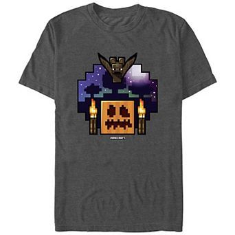 Men's Minecraft Terrified Pumpkin Graphic Tee