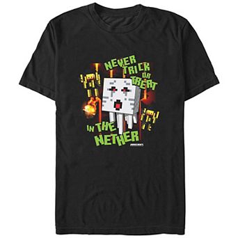 Men's Minecraft Never Trick Or Treat Graphic Tee