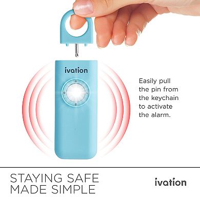 Ivation Personal Sos Keychain Alarm, Rechargeable Personal Alarm With Led Panic Strobe Light