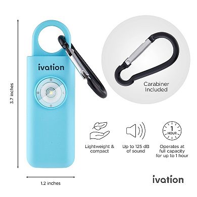 Ivation Personal Sos Keychain Alarm, Rechargeable Personal Alarm With Led Panic Strobe Light