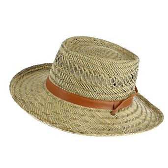 Kenny K Unisex Rush Straw 3 Inch Brim Gambler Hat
