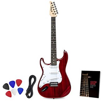 Lyxpro Cs 39” Left Handed Electric Guitar Kit For Beginner W/amp Cable, 6 Picks & Guide
