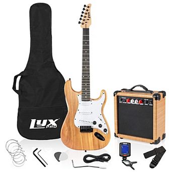 LyxPro 39" Electric Guitar Kit Bundle w 20W Amp, Tuner, Strings, Picks, Strap & Case (Retro Purple)