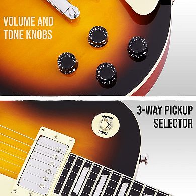 Lyxpro 39” Sb Series Electric Guitar, Solid Body Guitar W/tone Controls & 3-way Pickup