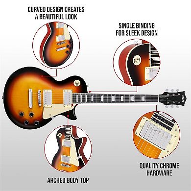 Lyxpro 39” Sb Series Electric Guitar, Solid Body Guitar W/tone Controls & 3-way Pickup