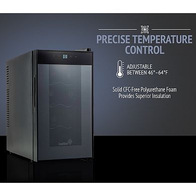 Ivation 8 Bottle Thermoelectric Wine Cooler, Quiet Freestanding Wine Fridge