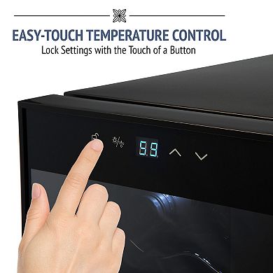 Ivation 8 Bottle Thermoelectric Wine Cooler, Quiet Freestanding Wine Fridge