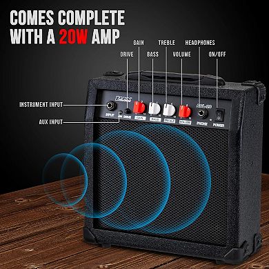 Lyxpro Electric Guitar Kit, 39” Electric Guitar With Amp & Electric Guitar Accessories